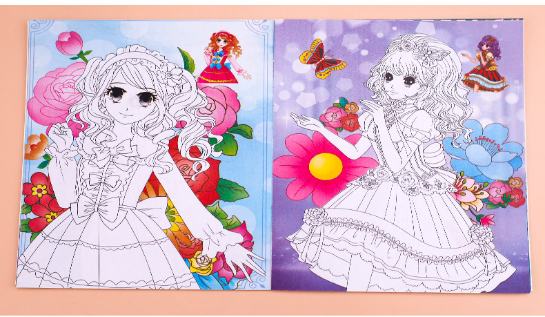 公主涂色画