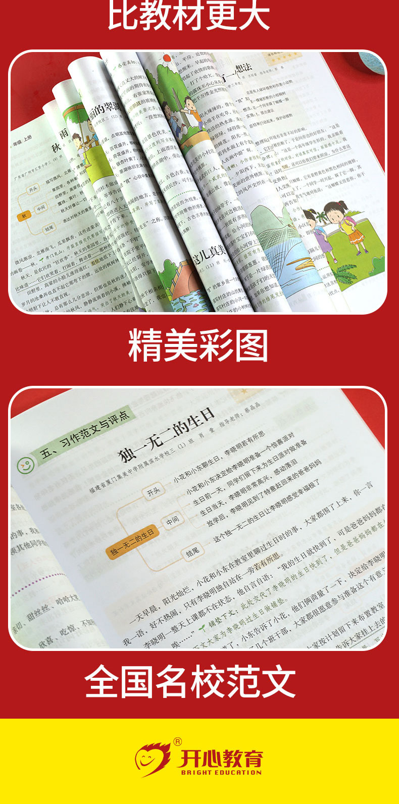 小学生开心同步作文三年级上册21秋小学语文教材全解课堂笔记部编人教版同步训练辅导开心作文书 吴勇 管建刚 摘要书评试读 京东图书