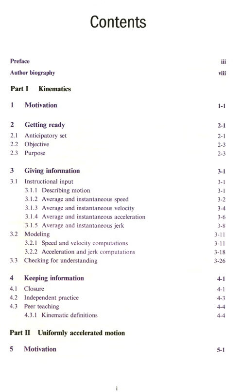 Table of contents: Classical Mechanics Volume 2 Kinematics and uniformly accelerated motion (ISBN:9787576707786)