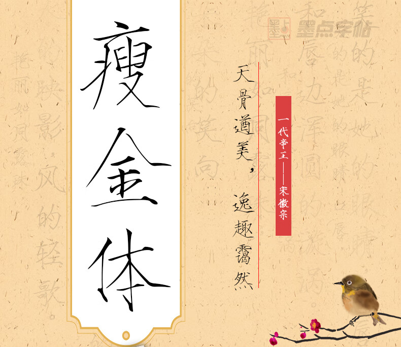 墨点字帖 瘦金体字帖宋徽宗临古碑帖千字文硬笔书法字帖古风初学者