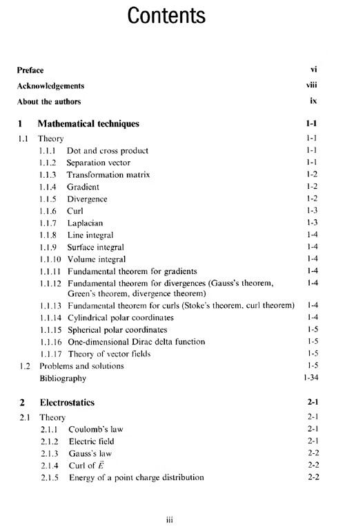 Table of contents: Electromagnetism: Problems and Solutions (ISBN:9787560394978)