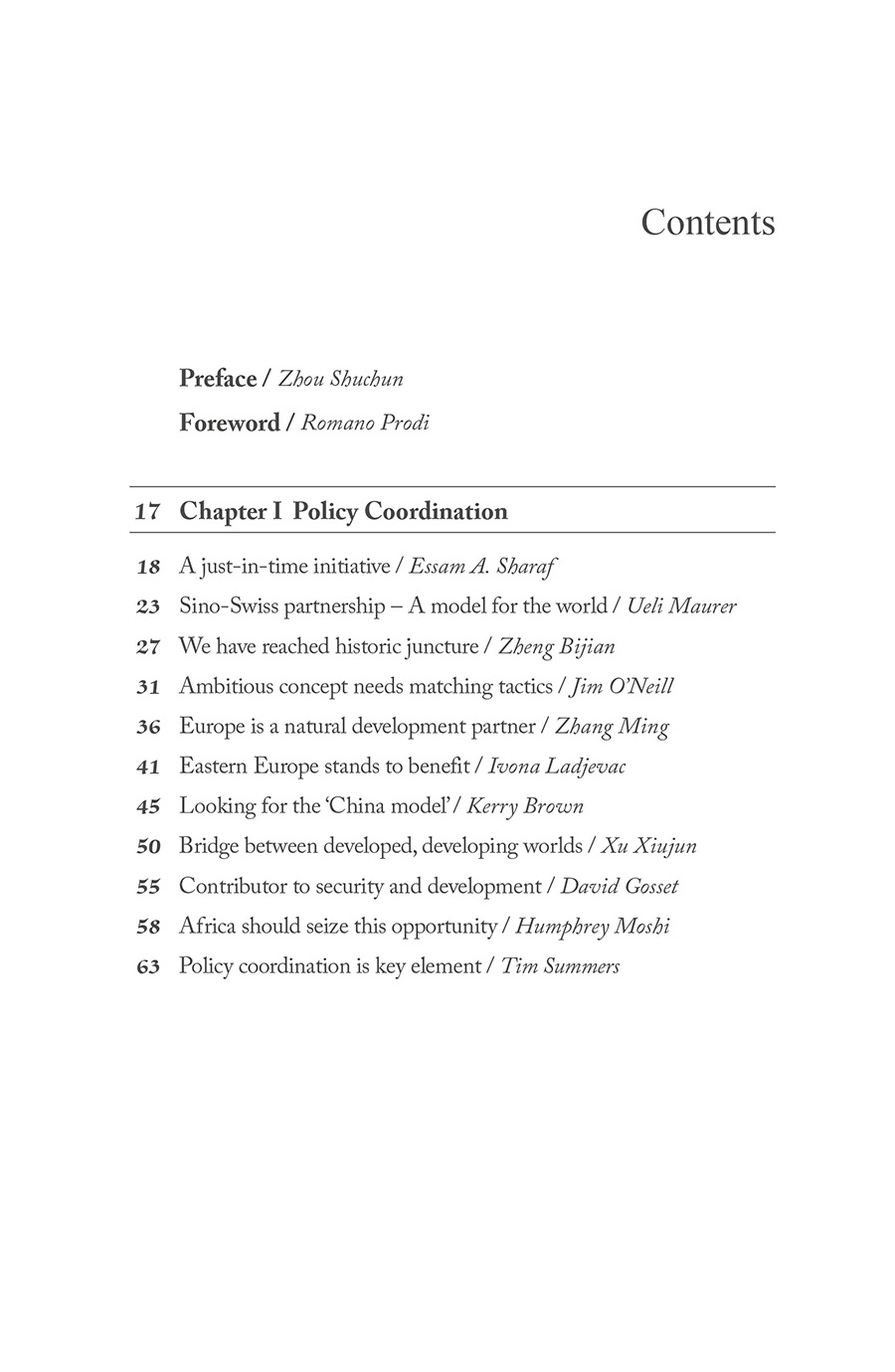Table of contents: Common Prosperity: Global Views on Belt and Road Initiative (ISBN:9787508541297)