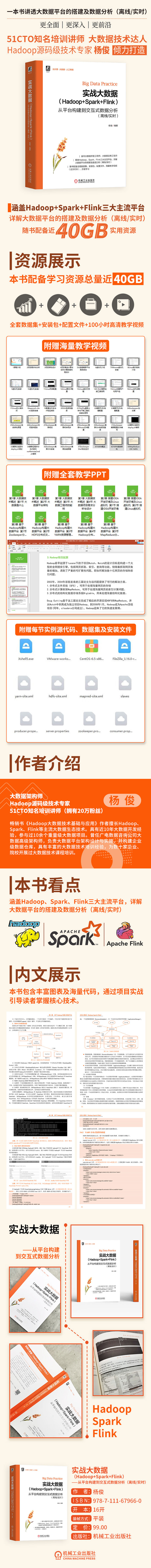 实战大数据 Hadoop Spark Flink 从平台构建到交互式数据分析 离线 实时 杨俊 摘要书评试读 京东图书