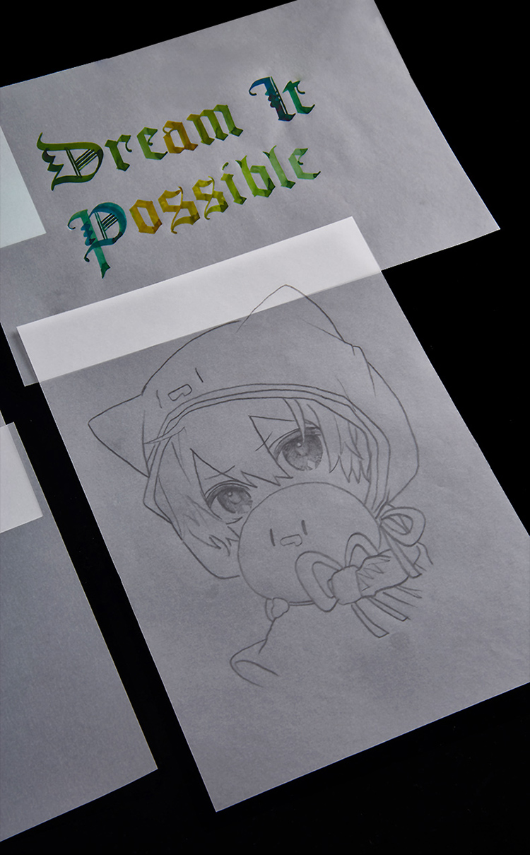 六品堂临摹纸拷贝纸透明纸描图练字专用硫酸纸a4钢笔字帖描红薄纸练字