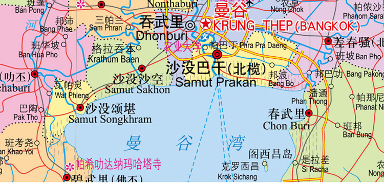 泰国地图1.17米x0.