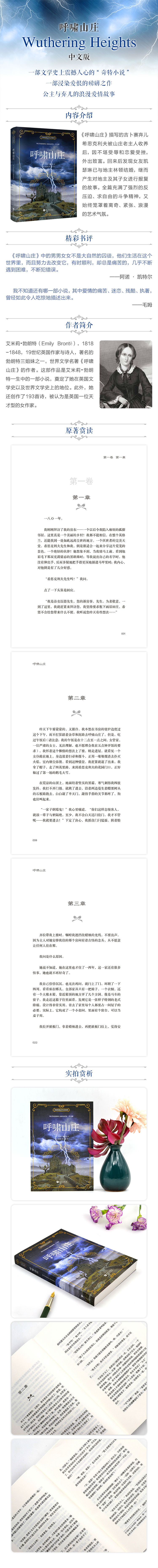 呼啸山庄中文版世界十大名著文学小说初高中大学英语读物书 摘要书评试读 京东图书